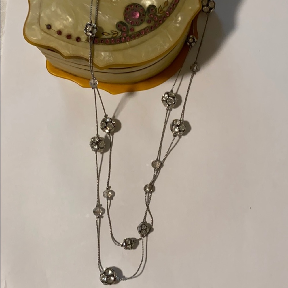 Rhinestone ball necklace